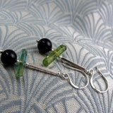 long drop earrings handmade semi-precious beads