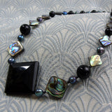 handmade semi-precious black onyx necklace