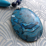 blue agate pendant necklace