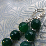 handmade green semi-precious earrings uk