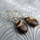short drop jasper earrings, handmade semi-precious jewellery, handmade earrings