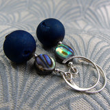 short drop semi-precious blue earrings