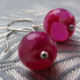 small drop pink handmade earrings