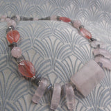 rose quartz pink semi-precious necklace