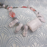 rose quartz semi-precious handmade necklace