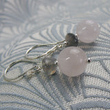 dainty earrings handmade rose quartz