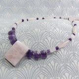 handmade rose quartz necklace design