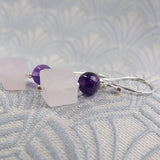 dainty rose quartz earrings