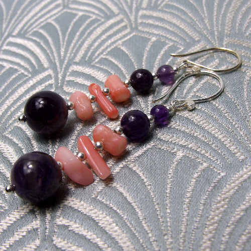 purple unique handmade jewellery earrings