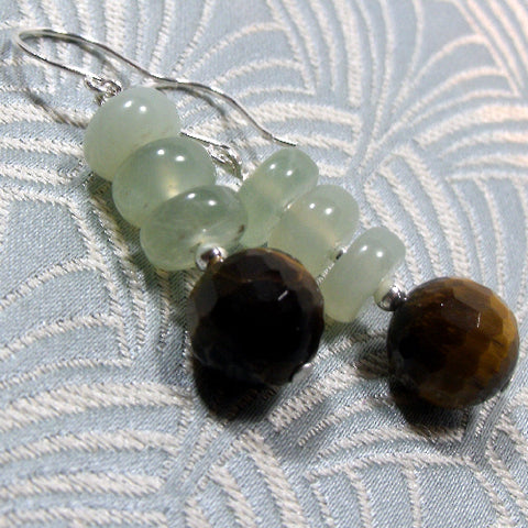 beaded semi-precious statement earrings, unique statement earrings NM23