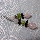 delicate semi-precious pink bead earrings