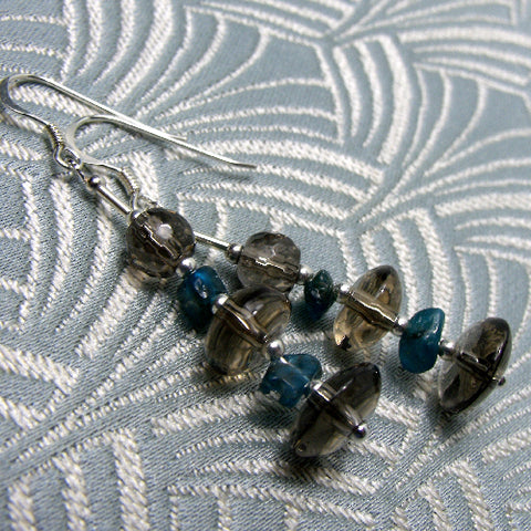 beaded semi-precious statement earrings, unusual statement earrings  NM46