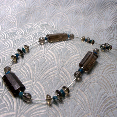 Sterling silver semi-precious stone necklace, handmade NM48