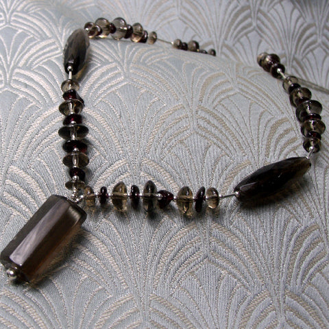 Handmade Silver & semi-precious stone necklace UK  NM49