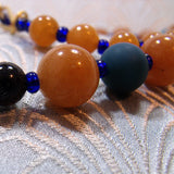 orange blue semi-precious beads