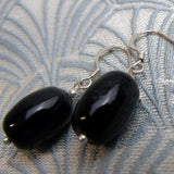 black drop earrings, delicate earrings