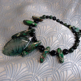 green agate semi-precious stone necklace with pendant