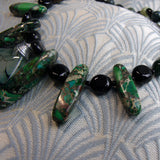 green semi-precious stone beads