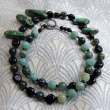 green agate semi-precious pendntnecklace