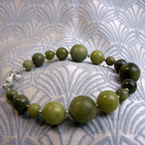 handmade semi-precious beaded jade bracelet UK