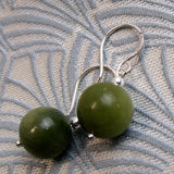 handmade jade semi-precious stone beaded earrings