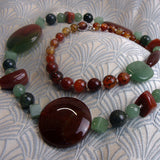 semi-precious gemstone necklace chunky long