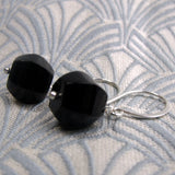 black semi-precious bead jewellery earrings