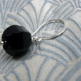 short black earrings