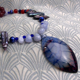 beaded semi-precious stone jewellery, agate pendant necklace