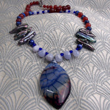 beaded semi-precious stone necklace