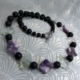 semi-precious stone purple necklace amethyst