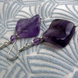 amethyst semi-precious bead earrings