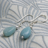 dainty amazonite earrings handmade semi-precious bead earrings