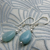 amazonite earrings, blue semi-precious bead earring design