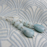 blue semi-precious stone beaded earrings