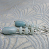 semi-precious blue amazonite bead earrings