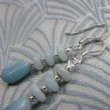 blue semi-precious bead earrings