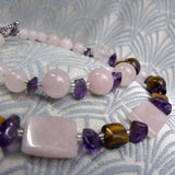 detail for semi-precious rose quartz necklace