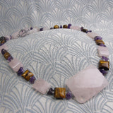 rose quartz beaded necklace design