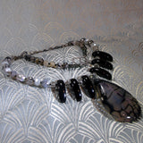 black grey handmade necklace