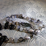 handmade black grey semi-precious necklace design