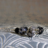 grey black semi-precious dangle earrings