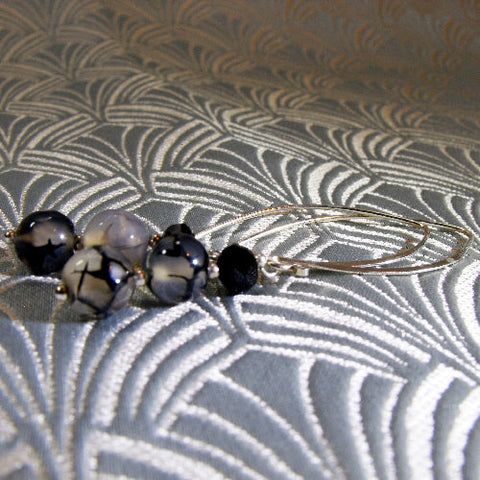 long handmade earrings UK, long semi-precious earrings UK NM5