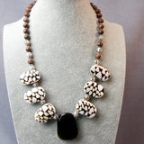 handmade chunky necklace brown chunky semi-precious stone beads