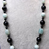 blue black semi-precious gemstone beaded necklace