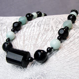 handcrafted black blue semi-precious jewellery