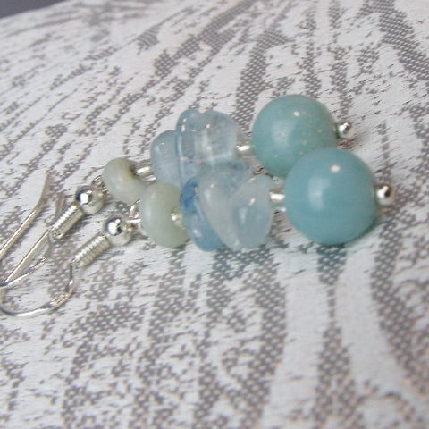Beaded Semi-Precious Earrings, unique handcrafted semi-precious earrings A5