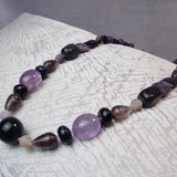 beaded semi-precious amethyst necklace