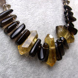 smoky quartz semi-precious bead jewellery necklace, chunky necklace