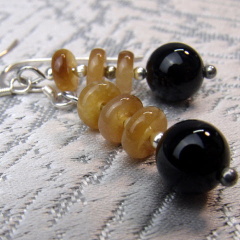 Beaded Semi-Precious Statement Earring, Handmade Statement Earrings A11